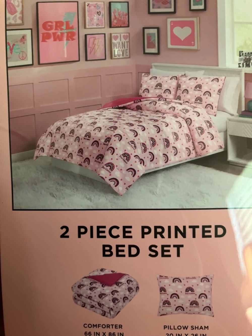 🩷Juicy Couture twin bedding set bed in a bag NWT - Picture 9 of 11